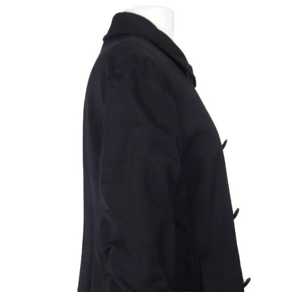 Prada Milano Women's 44 Black Double-Breasted Polyester Trench Coat Mid Length - Picture 7 of 13